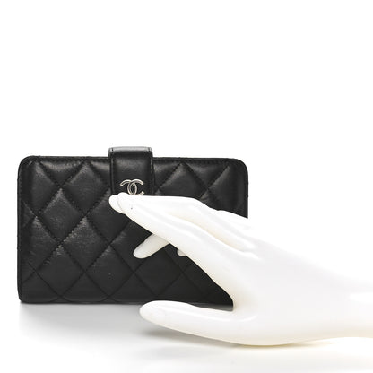Chanel Lambskin Quilted Zipped Pocket Wallet Black 2 of 8