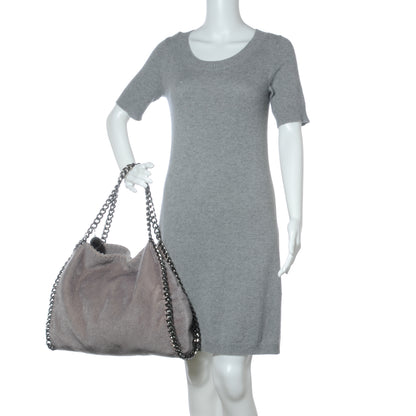 Stella McCartney Faux Pony Hair Big Chain Falabella Grey 2 of 7