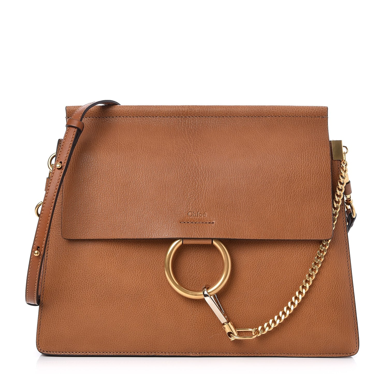 Goatskin Medium Faye Shoulder Bag Caramel