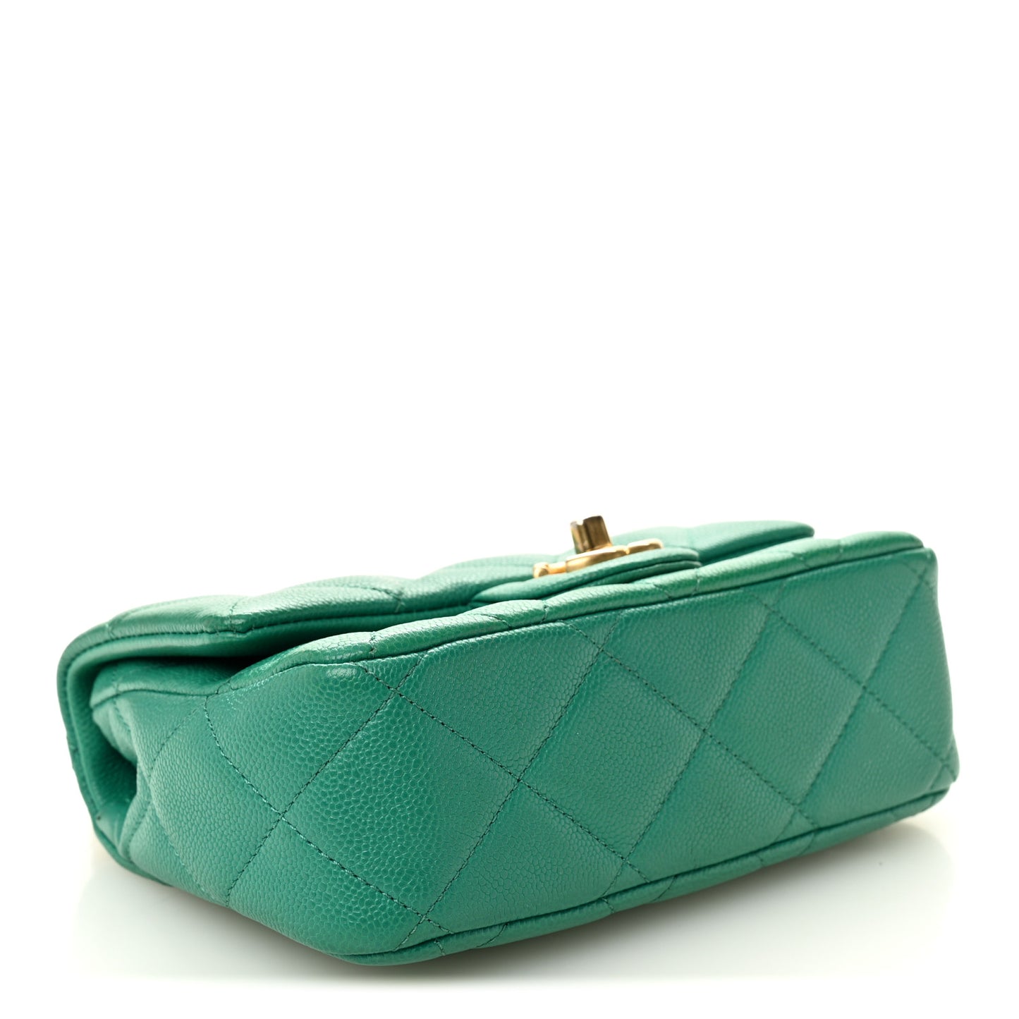 Caviar Quilted Sweetheart Flap Green