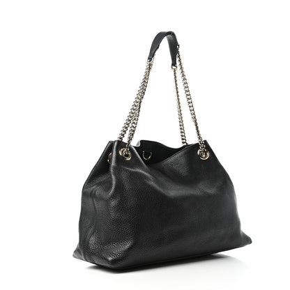Gucci Pebbled Calfskin Medium Soho Chain Shoulder Bag Black 3 of 9