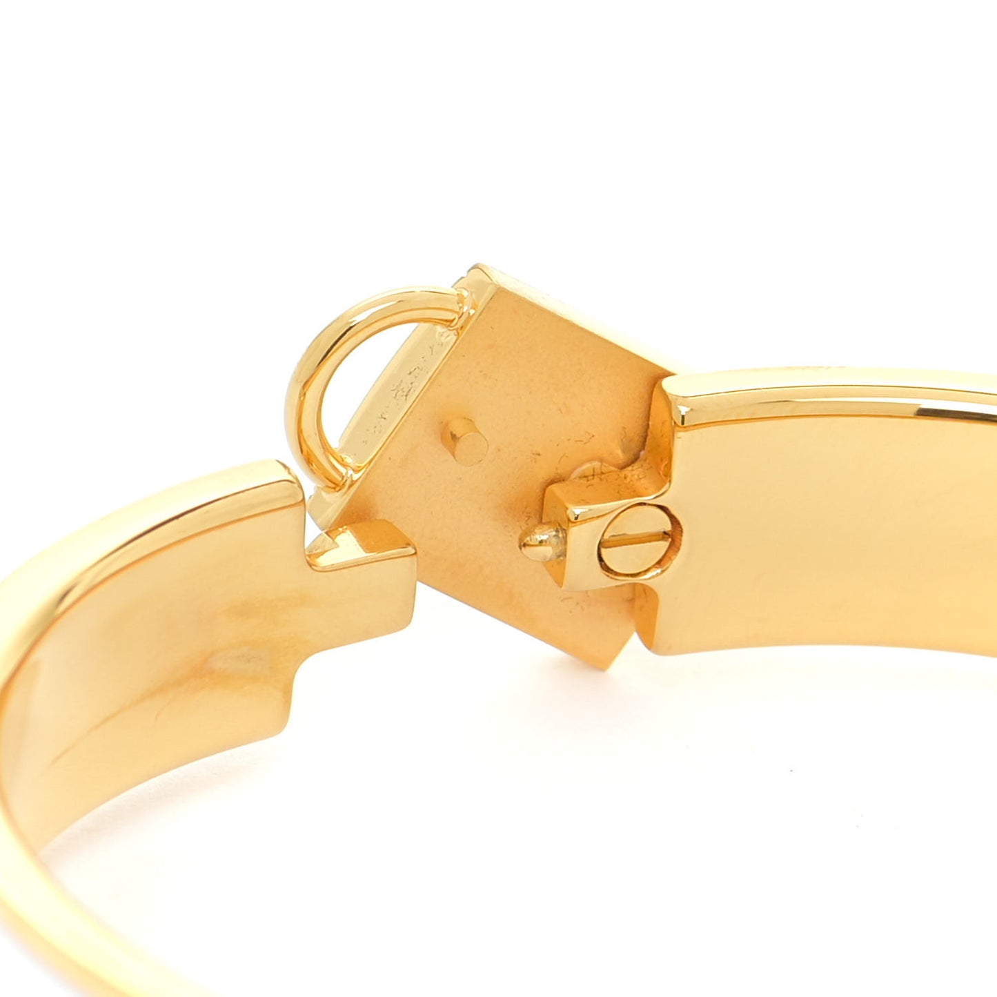 Enamel Narrow Clic Cadenas Bracelet PM White