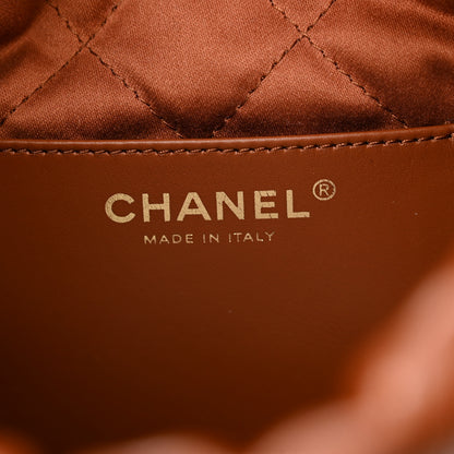 Chanel Shiny Calfskin Quilted Mini Chanel 22 Light Brown 6 of 10