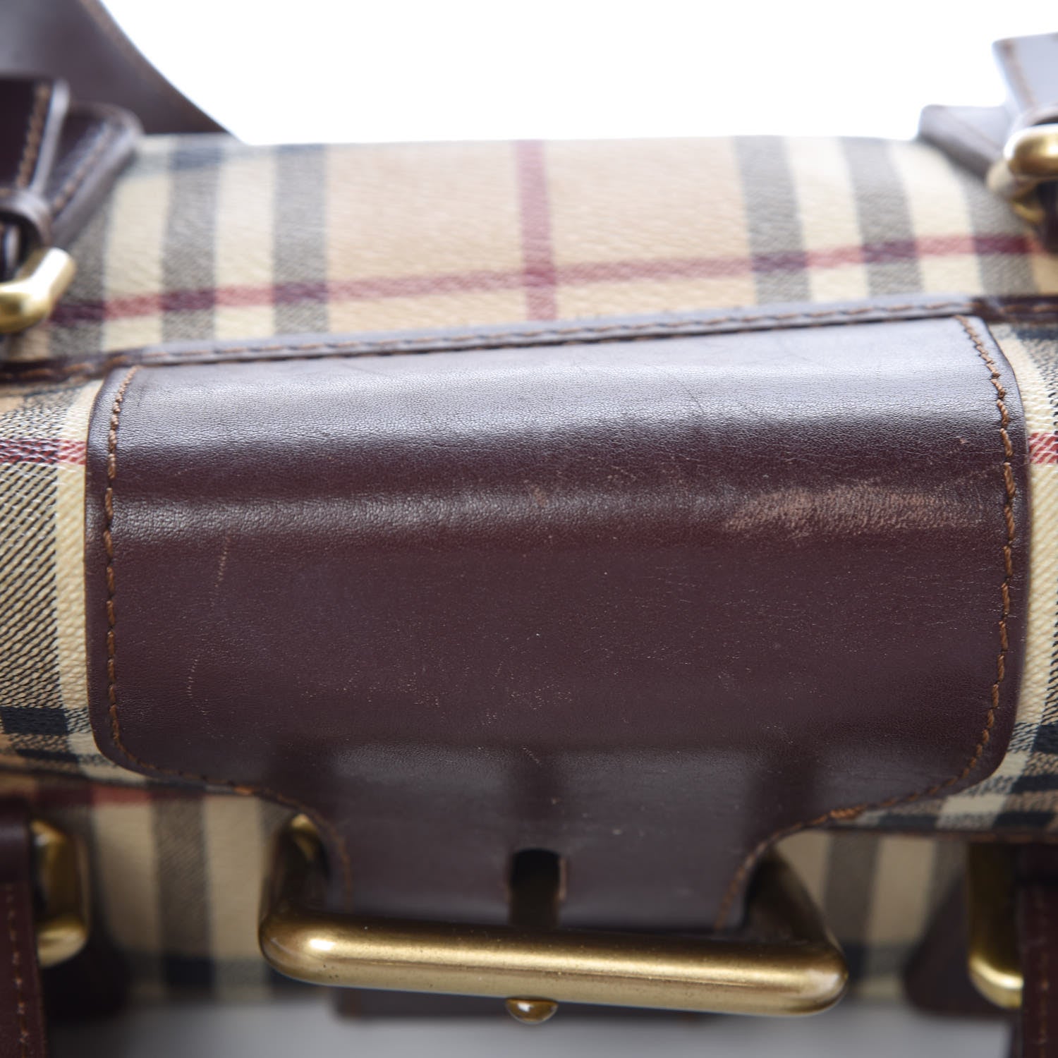 Burberry Haymarket Check Buckle Satchel 16 of 30