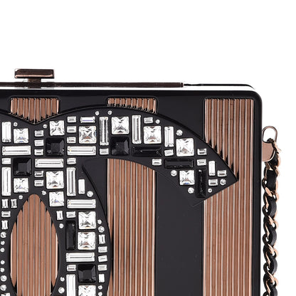 Chanel Plexiglass Crystal CC Minaudiere Clutch Black Copper 8 of 9