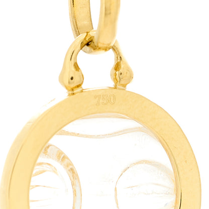 Temple St. Clair 18K Yellow Gold Diamond Rock Crystal 15mm Moonface Pendant 2 of 3