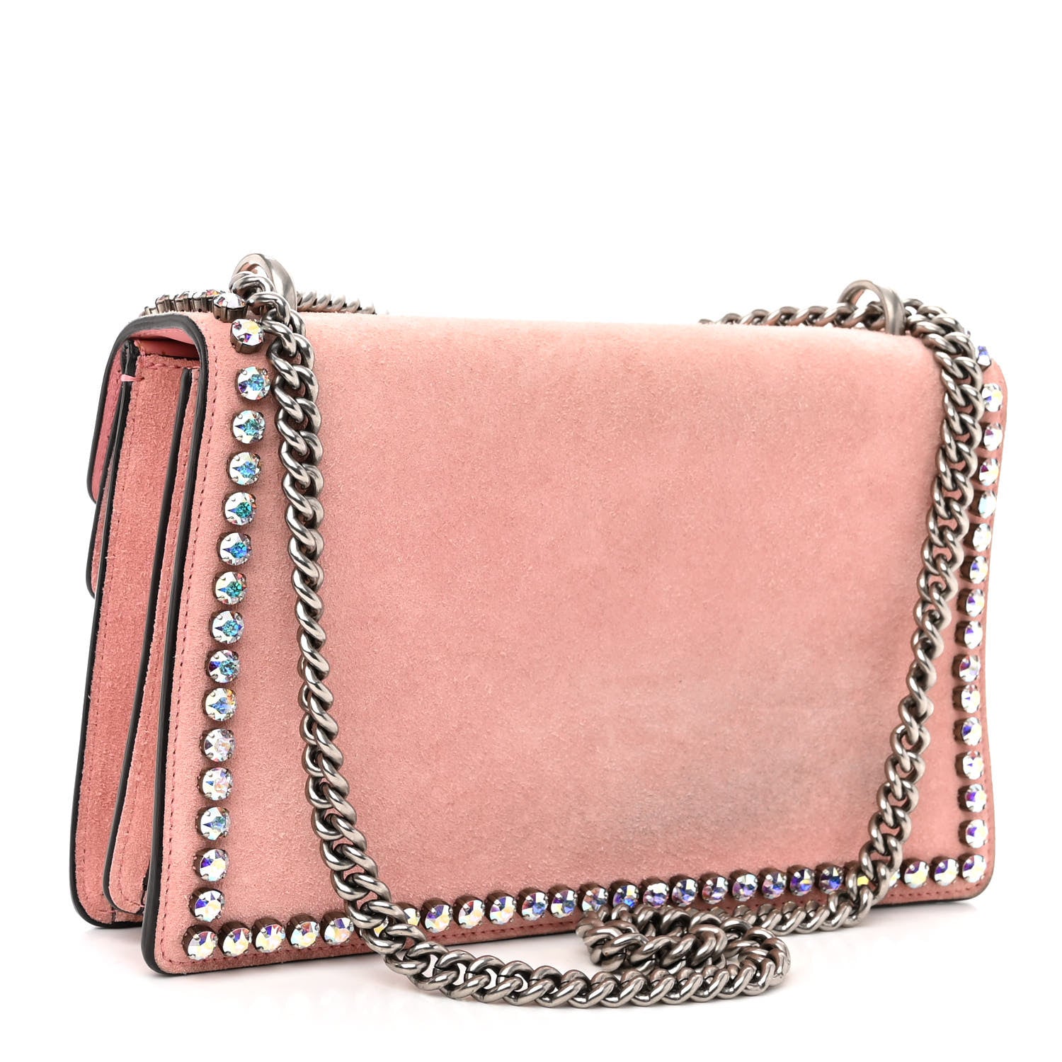 Gucci Suede Crystal Small Dionysus Shoulder Bag Peonia 3 of 10