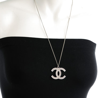 Chanel Crystal Large CC Necklace Silver 2 of 5