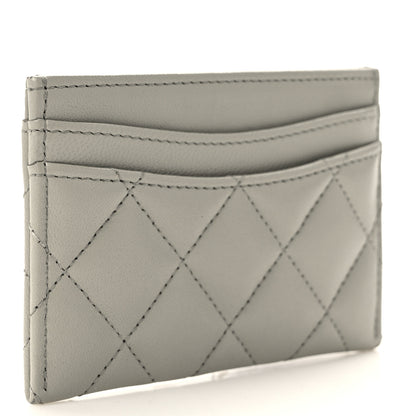 Chanel Lambskin Quilted Card Holder Grey 3 of 11
