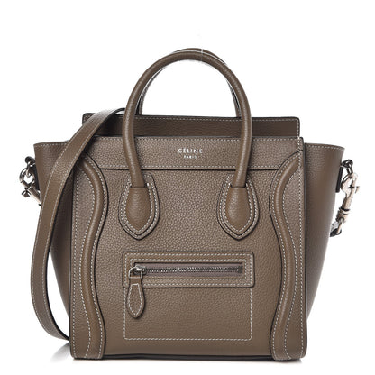 Celine Drummed Calfskin Nano Luggage Souris 1 of 19