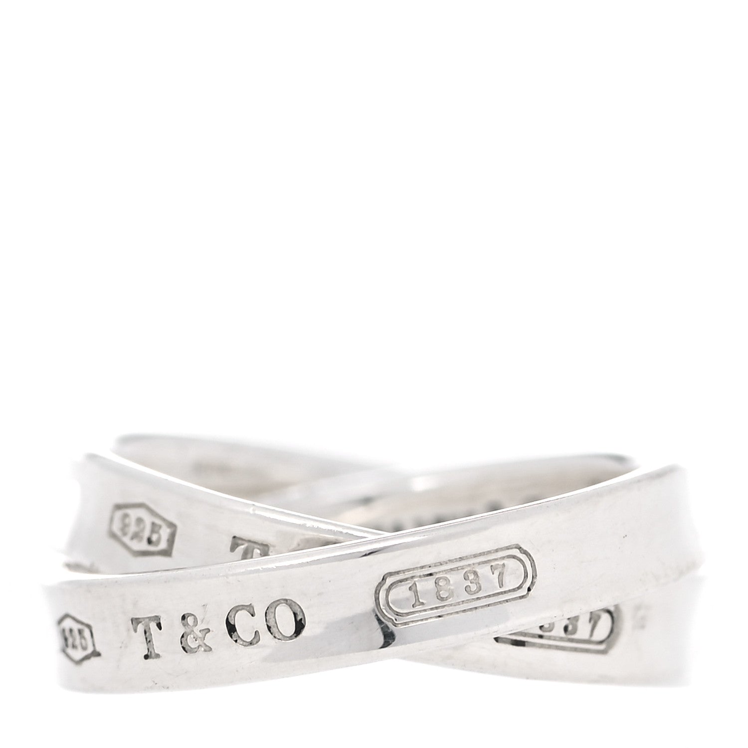 Tiffany Sterling Silver 1837 Interlocking Ring 49 5 1 of 5