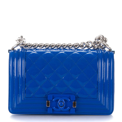 Chanel Patent Calfskin Small Boy Flap Plexiglass Bright Blue 1 of 8
