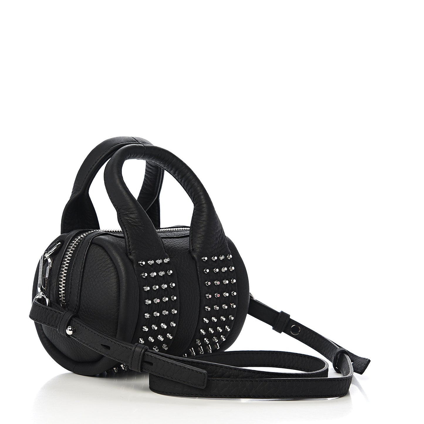 Calfskin Studded Baby Rockie Matte Black Rhodium Hardware