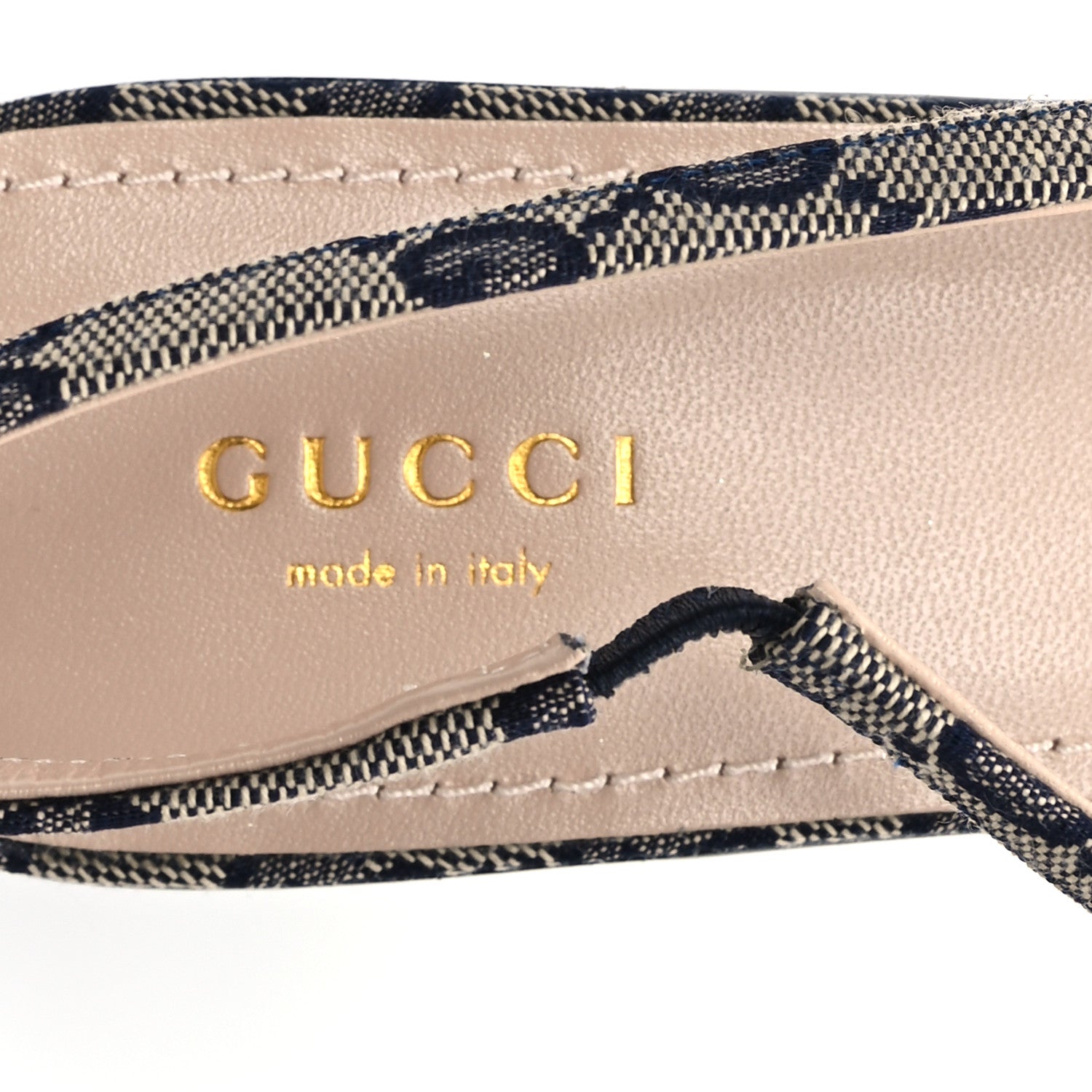 Gucci Monogram Horsebit Womens Slingback Ballet Flat 39.5 Beige Blue 8 of 10