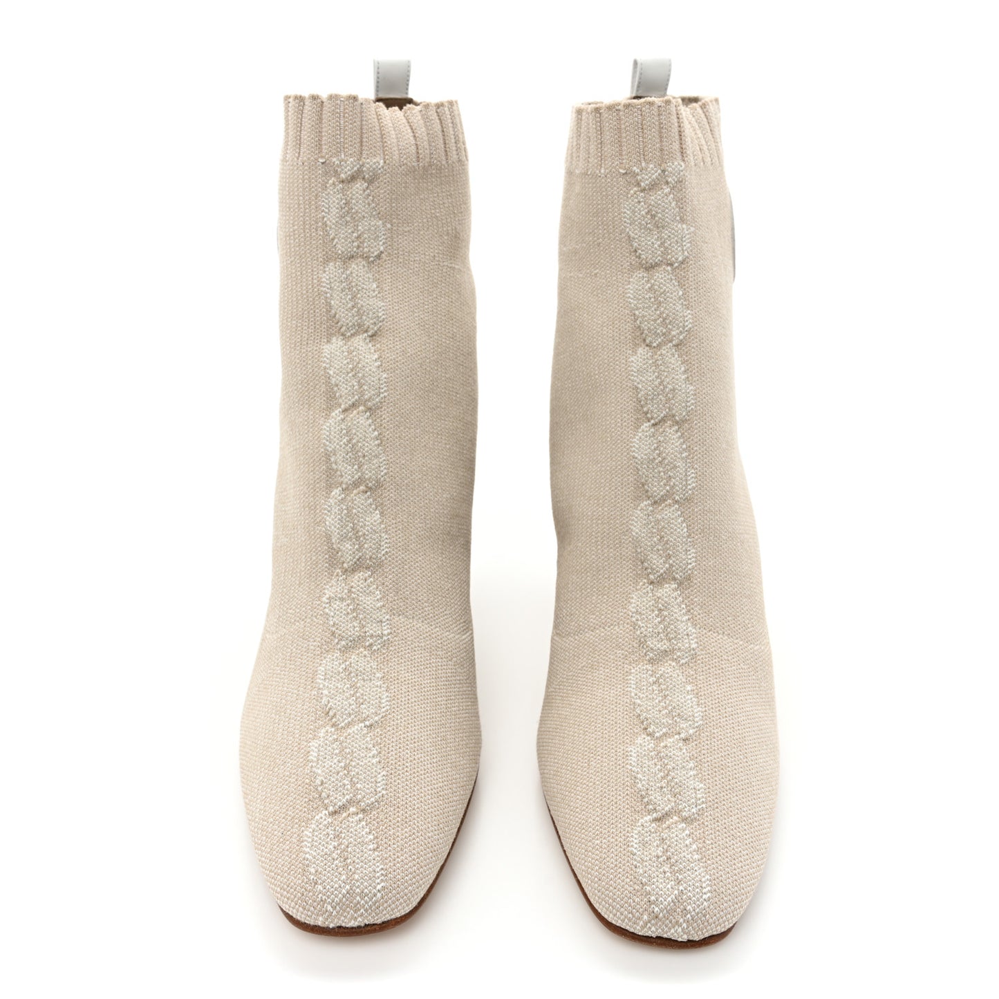 Knit Calfskin Volver 60 Ankle Boots 39.5 Nocciola