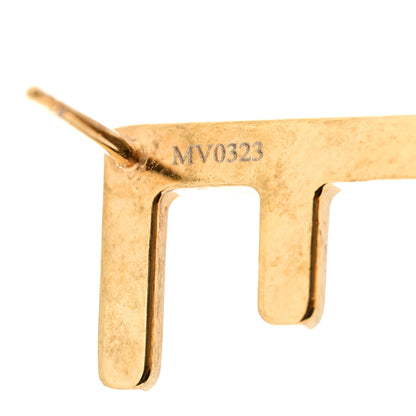 Fendi Metal Signature Earrings Gold 4 of 6