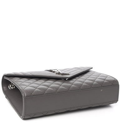 Saint Laurent Grain De Poudre Textured Mixed Matelasse Medium Triquilt Monogram Satchel Earth 3 of 8