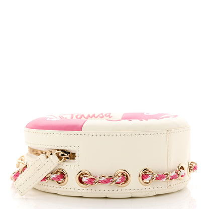 Chanel Lambskin Coco Lifesaver Round Bag Pink White 4 of 11