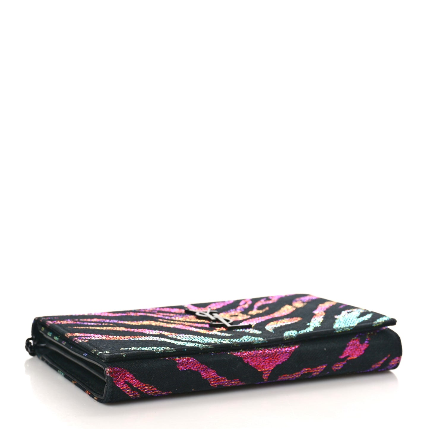 Tiger Burnout Monogram Chain Wallet Multicolor