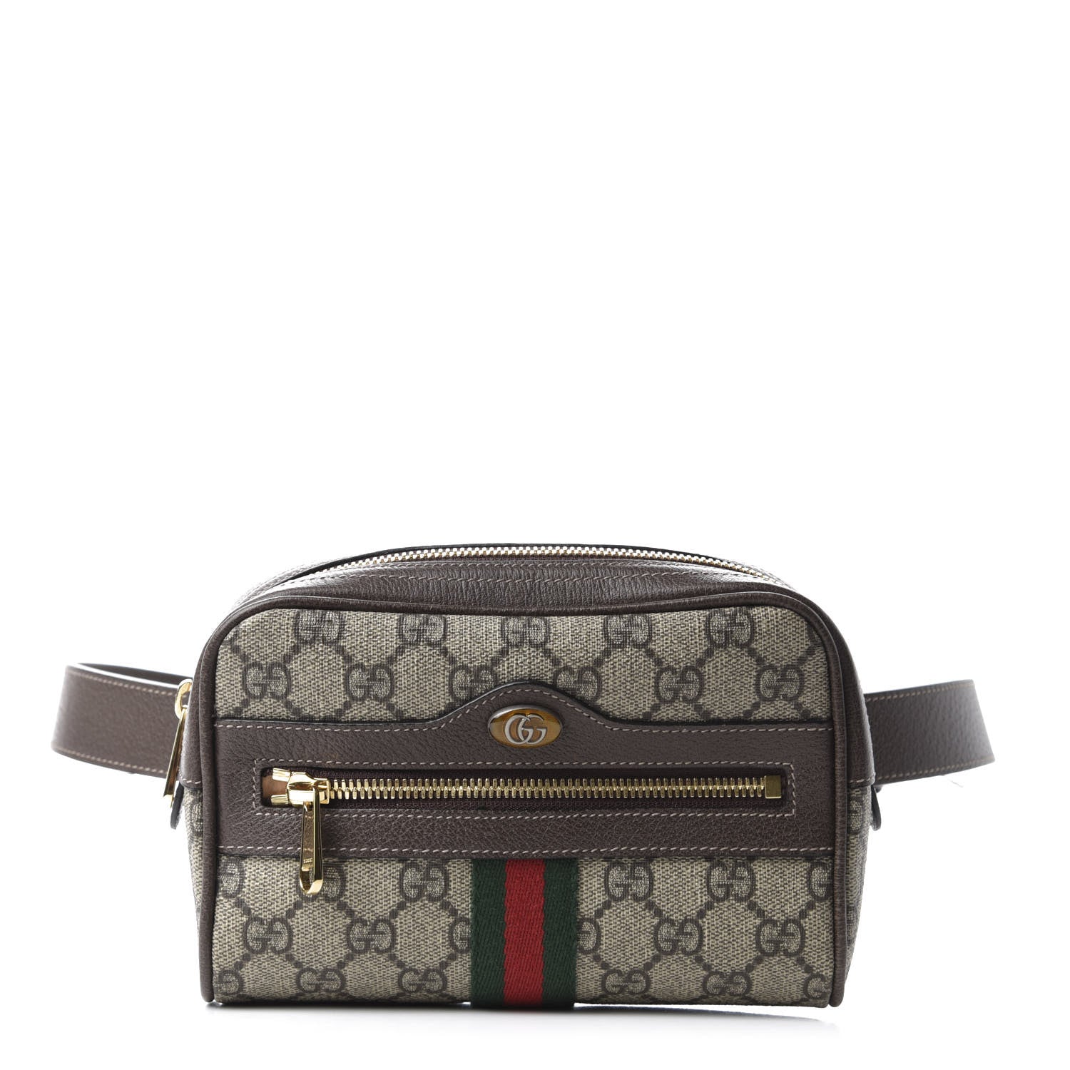 Gucci GG Supreme Monogram Web Small Ophidia Belt Bag 85 34 Dark Brown 1 of 10