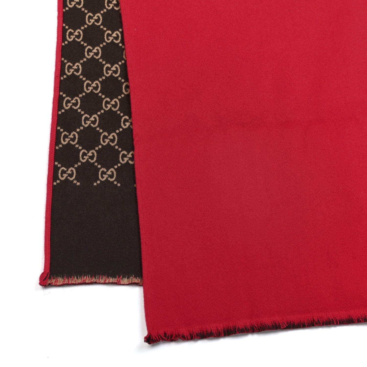 Gucci Wool Silk GG Monogram Ripon Simple Scarf Flame 3 of 4