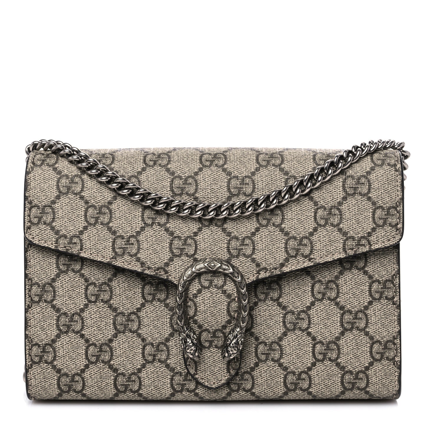 GG Supreme Monogram Mini Dionysus Chain Wallet Beige Taupe