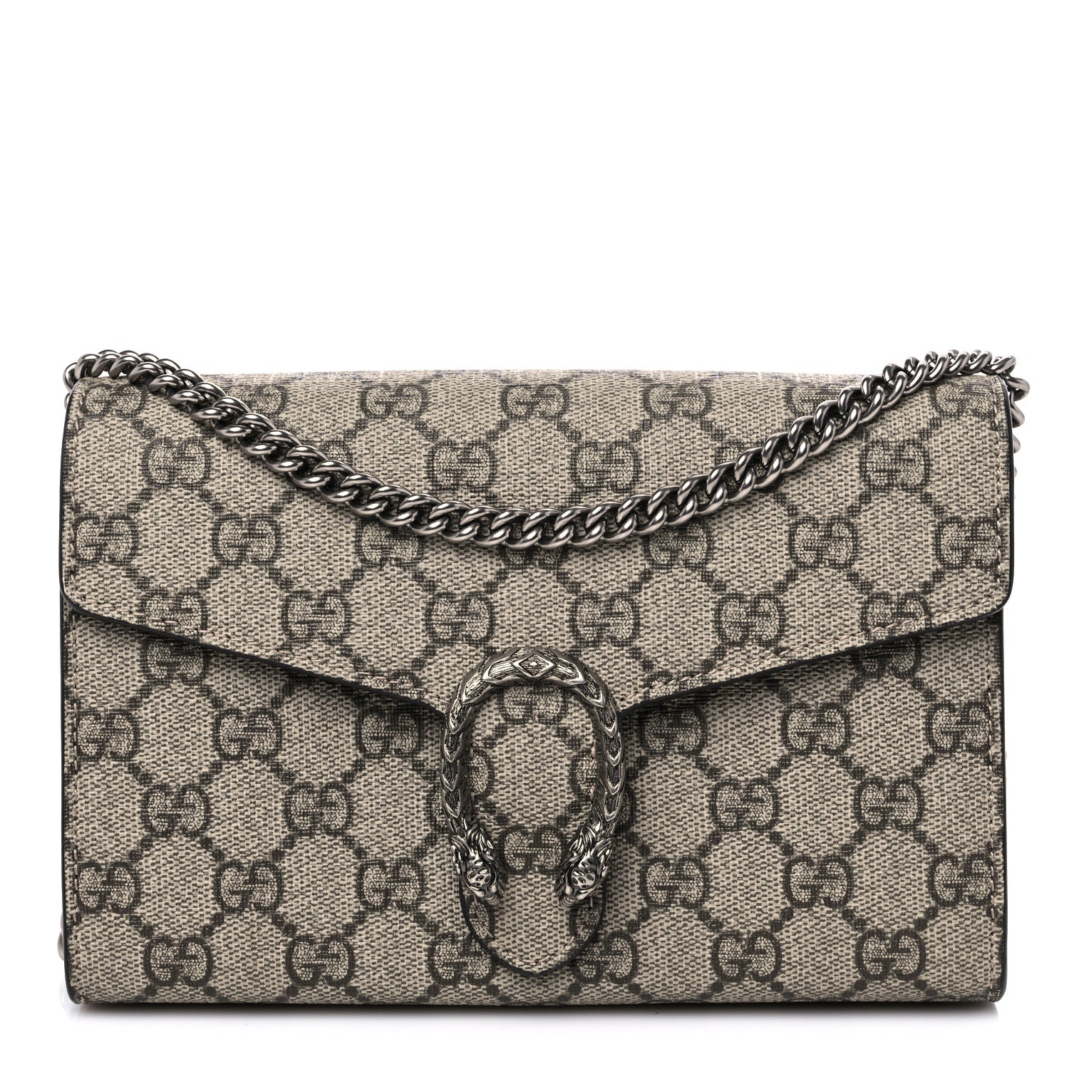 Gucci GG Supreme Monogram Mini Dionysus Chain Wallet Beige Taupe 1 of 10