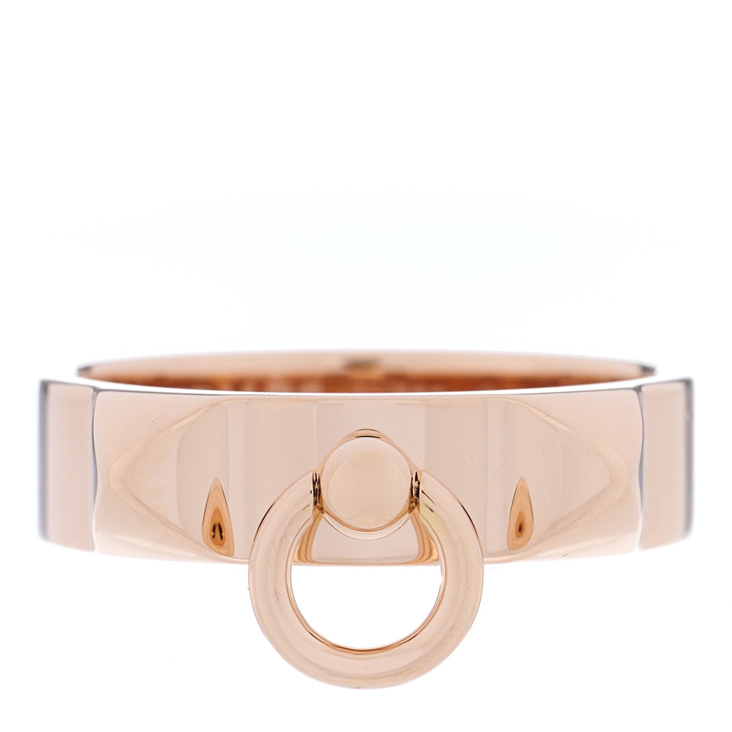Hermes 18K Rose Gold PM Collier De Chien Ring 53 6.25 1 of 5