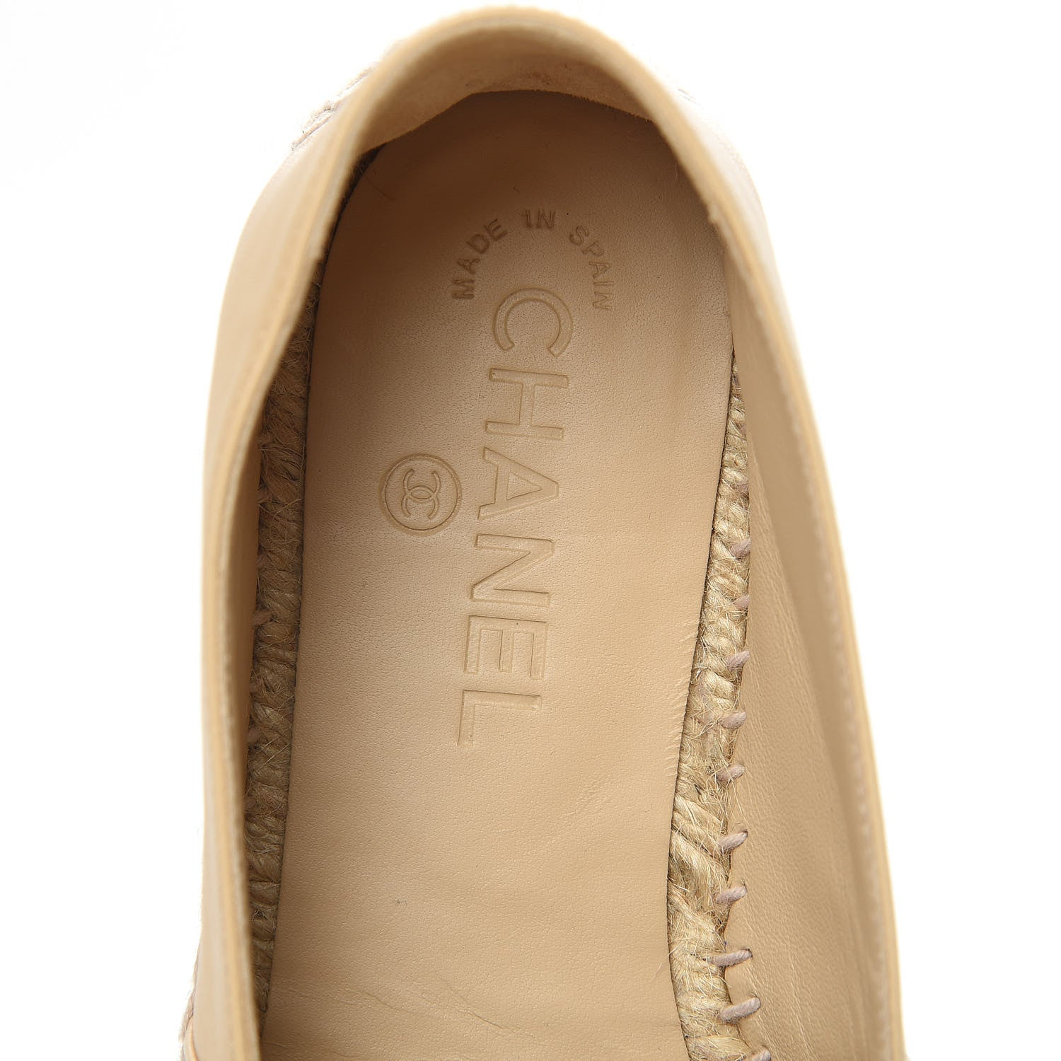 Chanel Lambskin CC Espadrilles 39 Beige Black 6 of 9