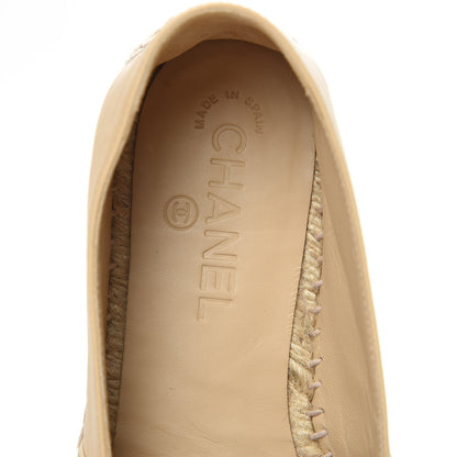 Chanel Lambskin CC Espadrilles 39 Beige Black 6 of 9