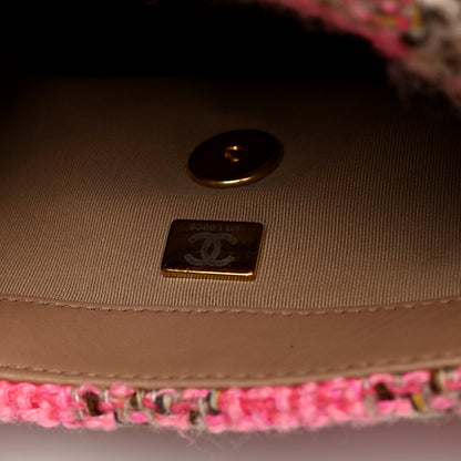 Chanel Wool Tweed Quilted Small Elegant Chain Flap Pink Brown 7 of 10
