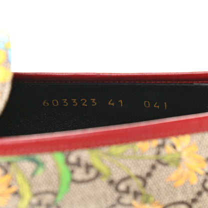 Gucci Canvas GG Monogram Flora Horsebit Womens Jordaan Loafers 41 Beige Ebony Multicolor Red 8 of 8