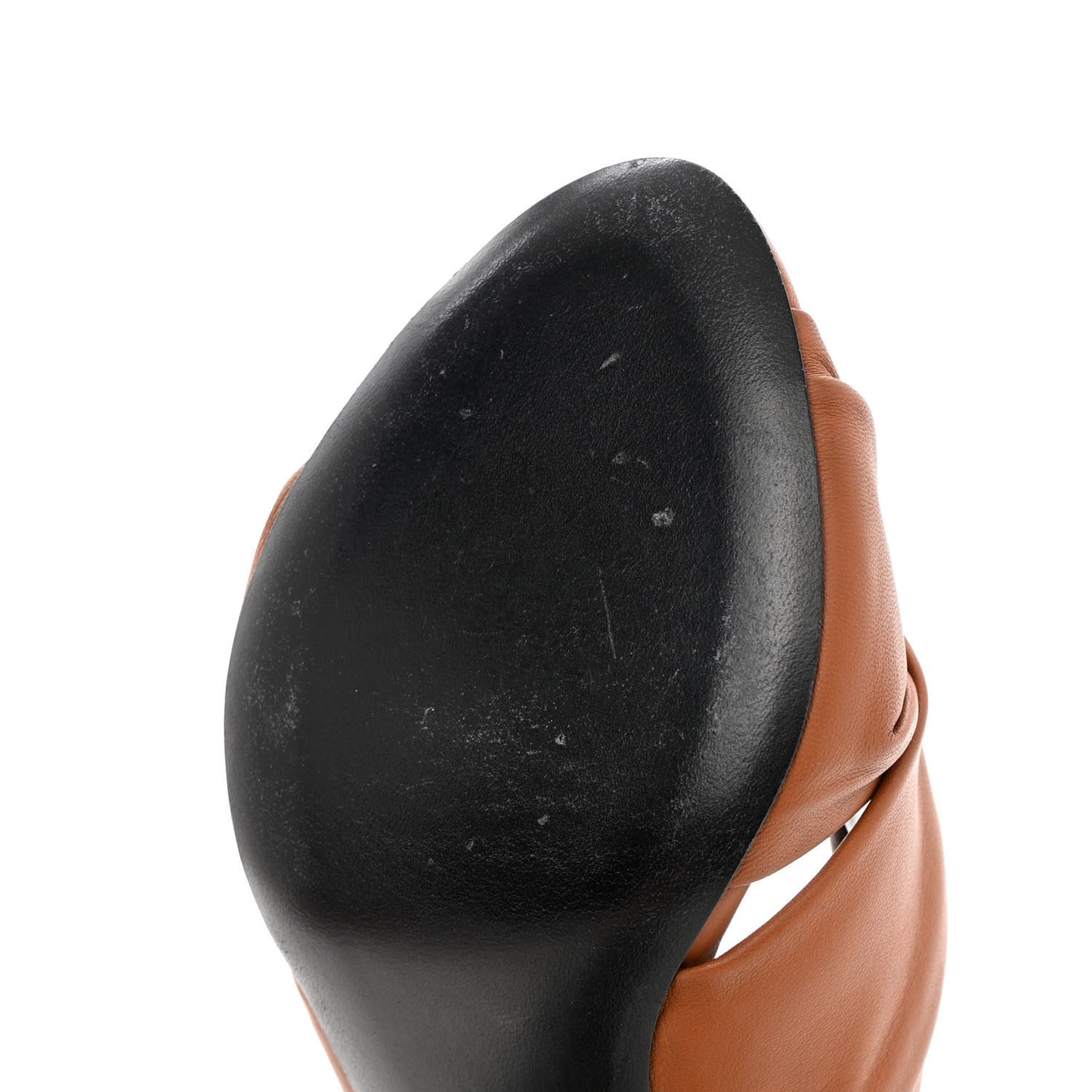 Smooth Nappa Drapy 80mm Sandals 36 Cognac