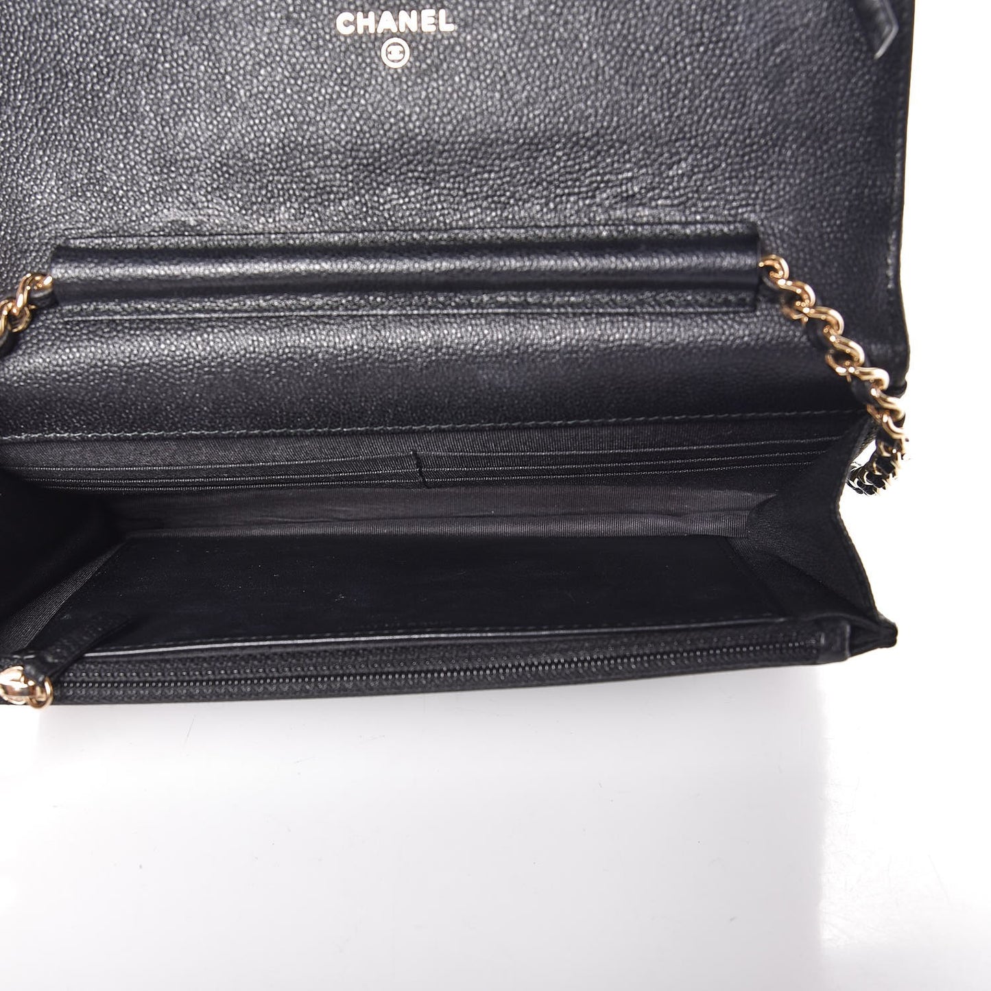 Caviar Quilted Boy Wallet On Chain WOC Black