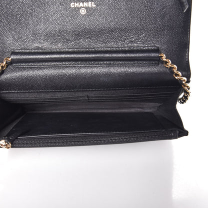 Chanel Caviar Quilted Boy Wallet On Chain WOC Black 6 of 10