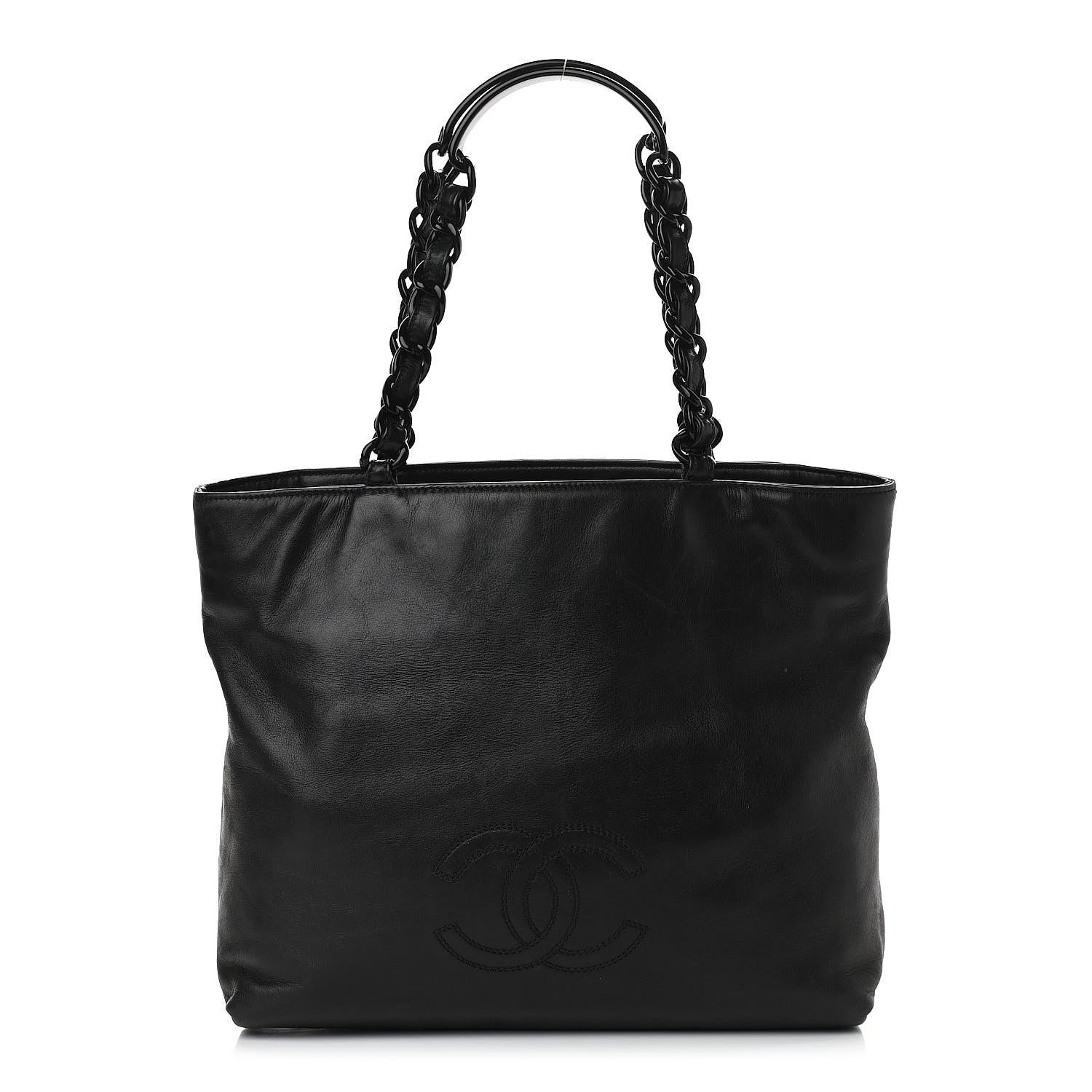 Chanel Lambskin CC Tote Black 1 of 8