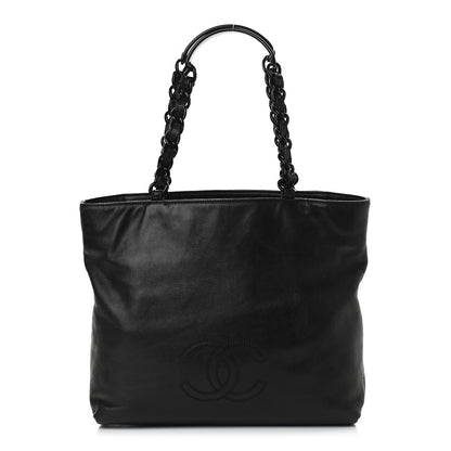 Chanel Lambskin CC Tote Black 1 of 8