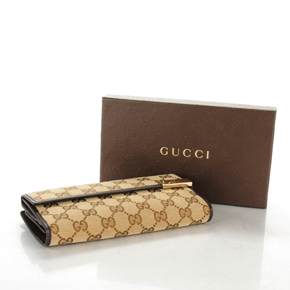 Gucci Monogram Margaux Calfskin Dice Continental Wallet Beige Ebony Dark Brown 4 of 7