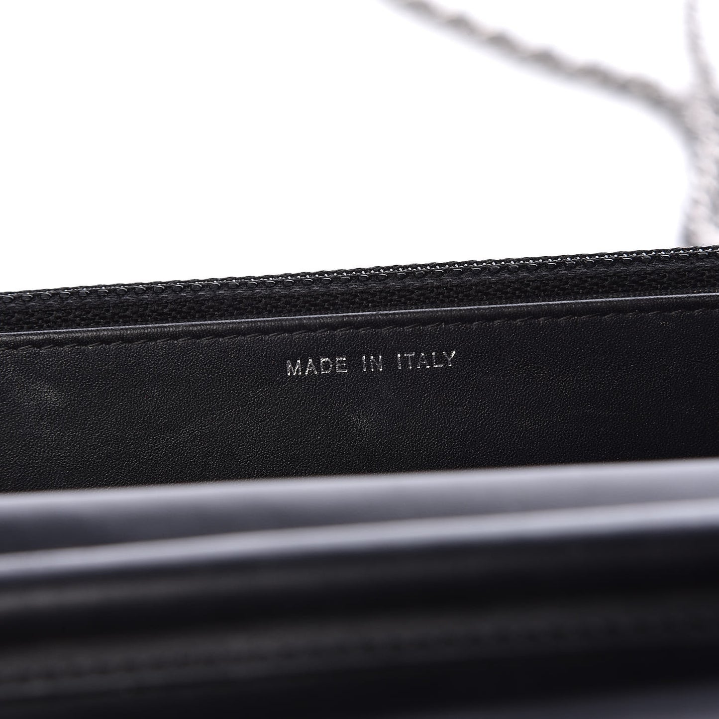 Patent Quilted Wallet On Chain WOC Black