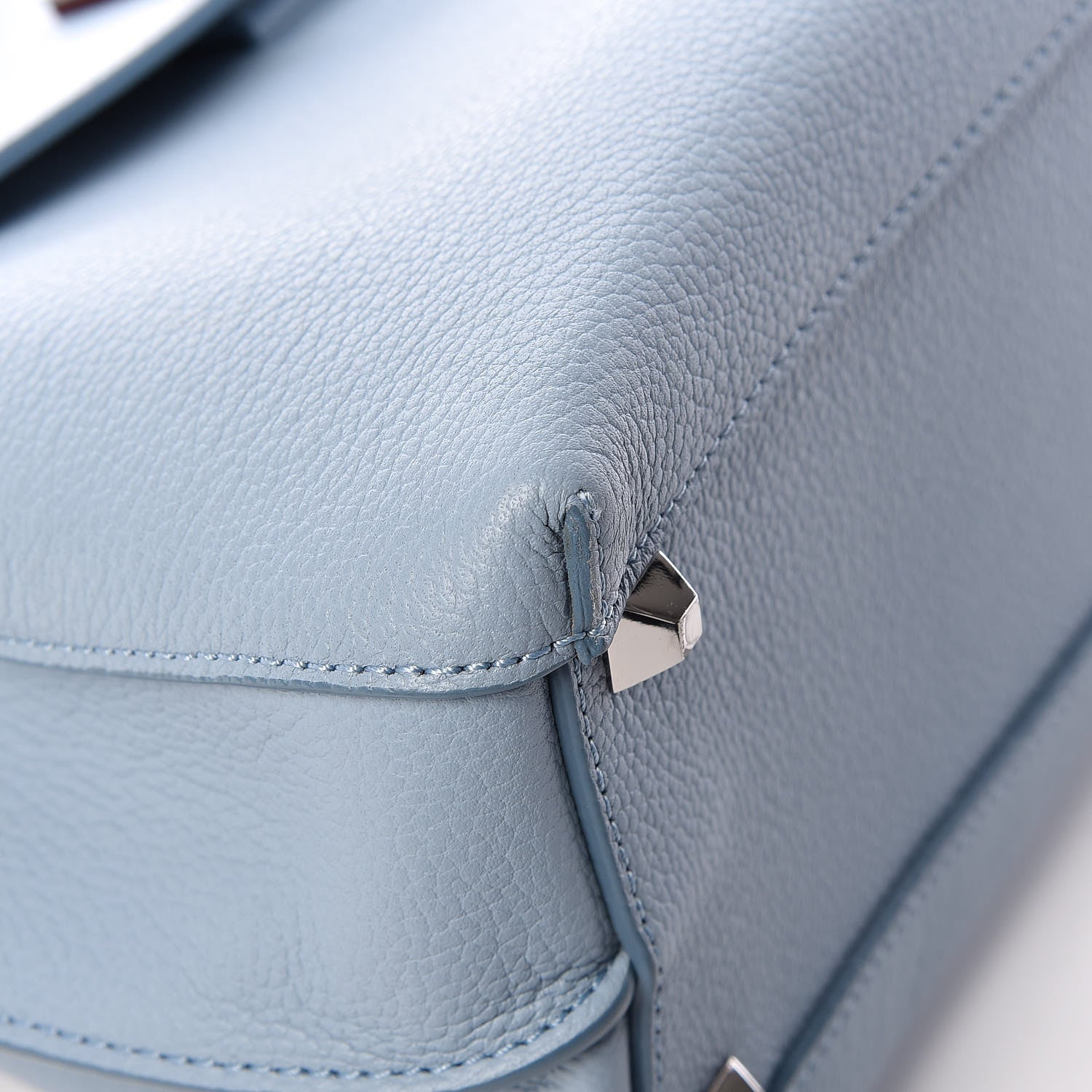 MCM Pebbled Calfskin Medium Milla Backpack Sky Blue 12 of 14