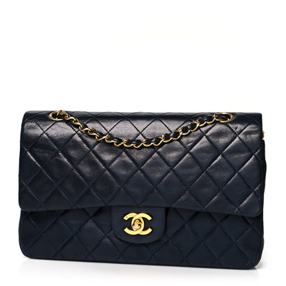 Chanel Lambskin Quilted Medium Double Flap Navy 1 of 10