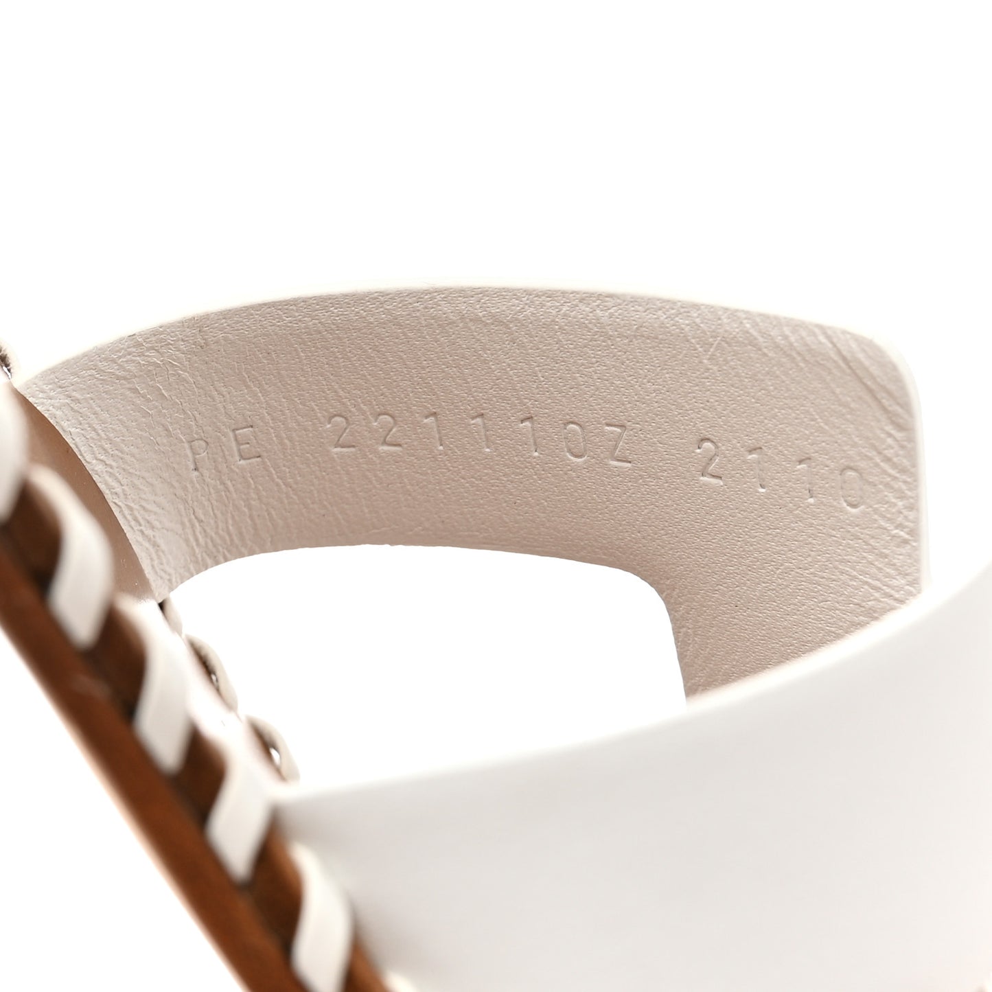 Calfskin Braided Oran Sandals 40.5 White