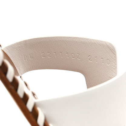 Hermes Calfskin Braided Oran Sandals 40.5 White 8 of 10