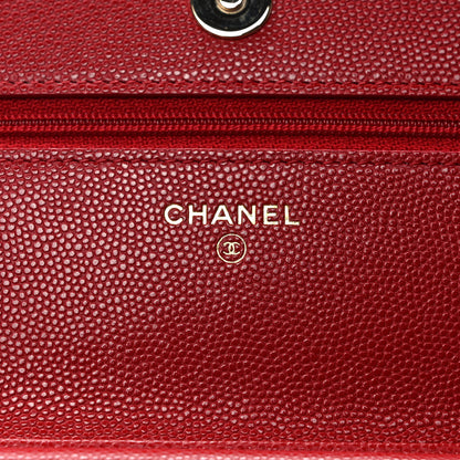 Chanel Caviar Quilted Wallet On Chain WOC Red 5 of 9