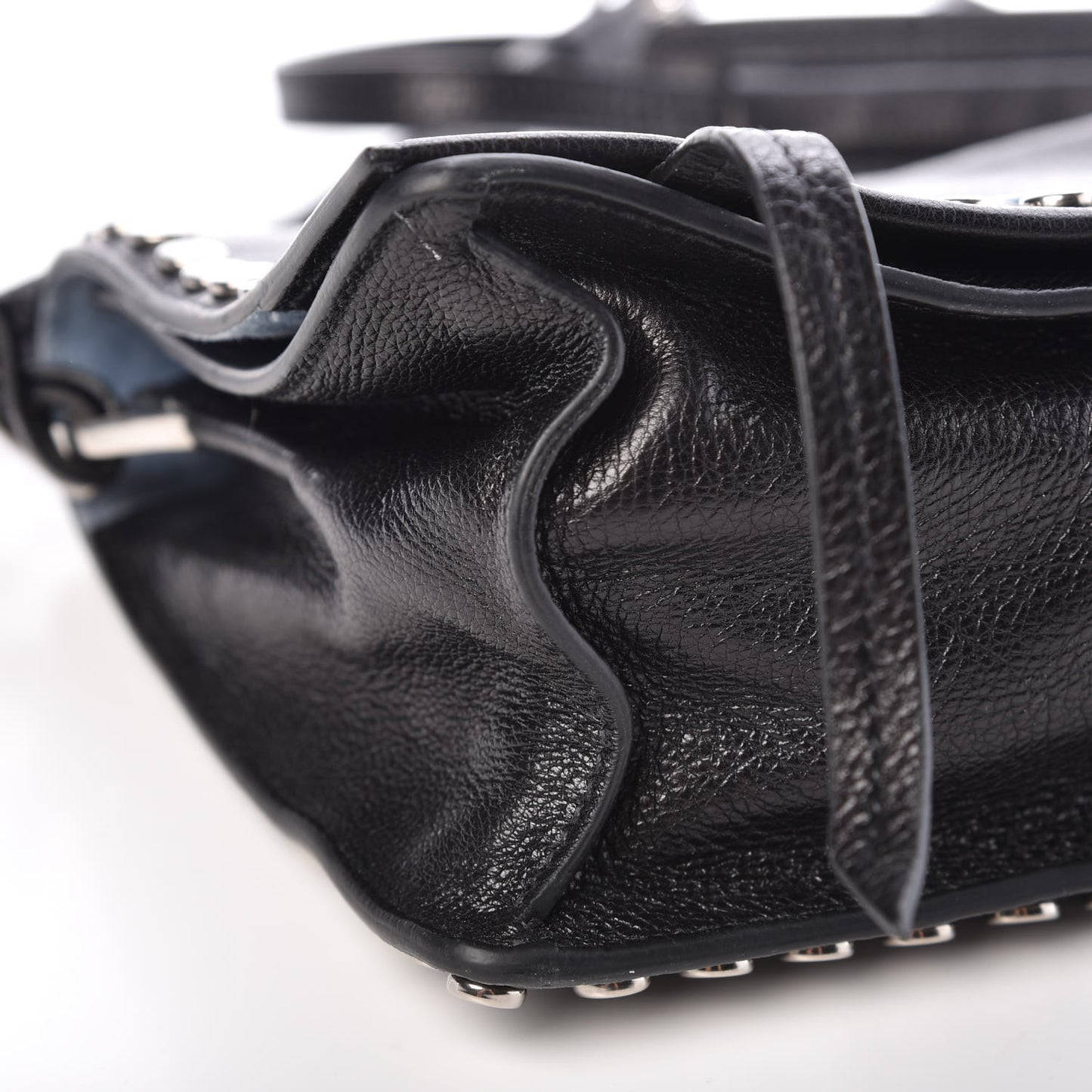 Glace Calfskin Studded Etiquette Flap Black