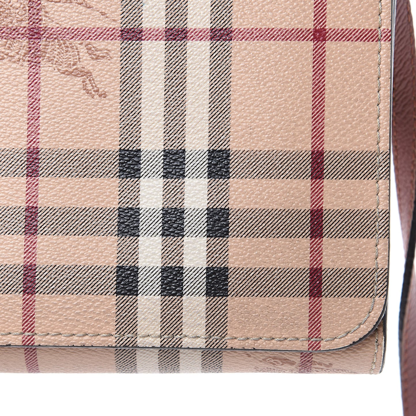 Derby Calfskin Haymarket Check Small Loxley Crossbody Cinnamon Red Multicolor