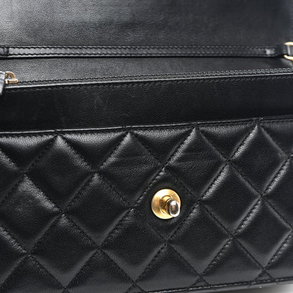 Chanel Lambskin Quilted CC Pearl Crush Wallet on Chain WOC Black 12 of 12