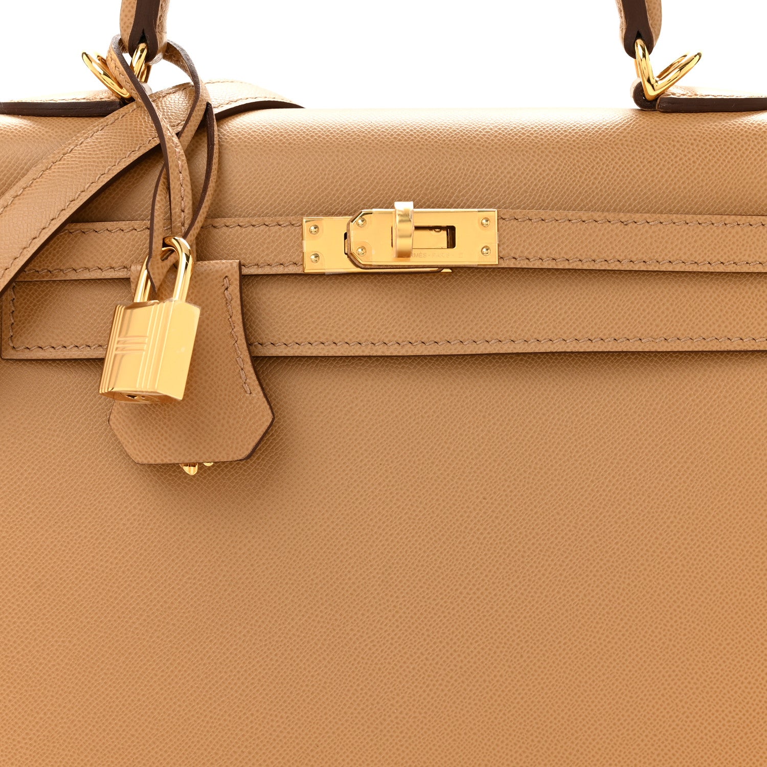 Hermes Madame Calfskin Verso Kelly Sellier 25 Biscuit White 7 of 10