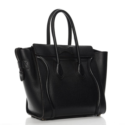 Celine Drummed Calfskin Micro Luggage Black 3 of 16
