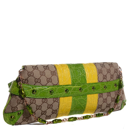 Gucci Monogram Alligator Tom Ford Snake Horsebit Clutch 3 of 7